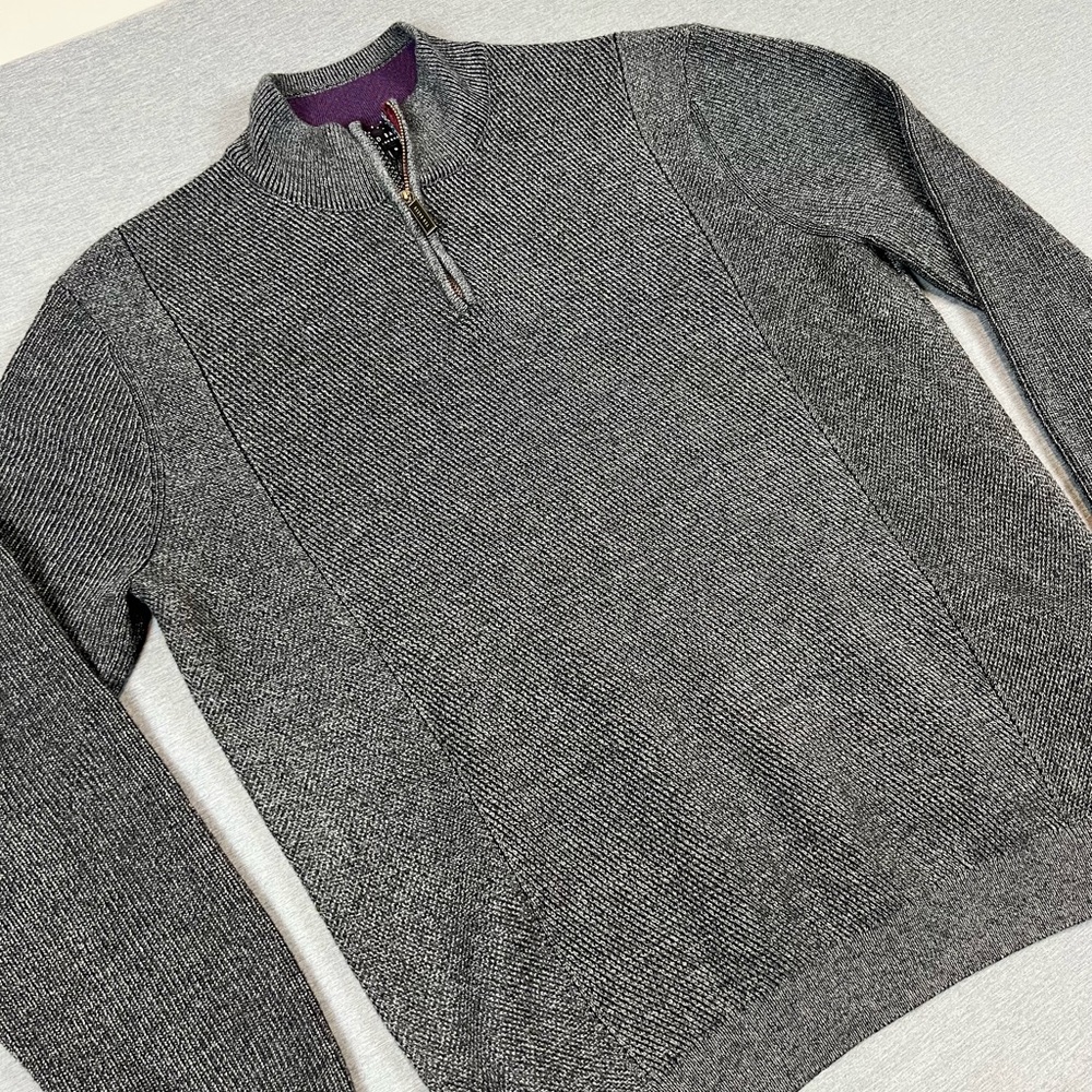 Ted Baker Charcoal Zip-Up Sweater